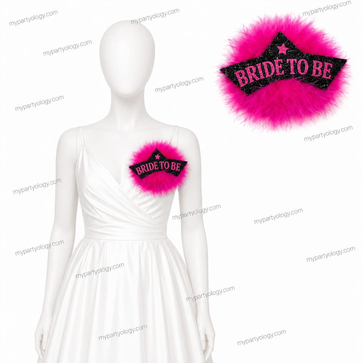 Bride to Be Pink Feather Badge (Pack of 1)