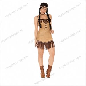 Red Indian Squaw Brown Tan Adult Costume
