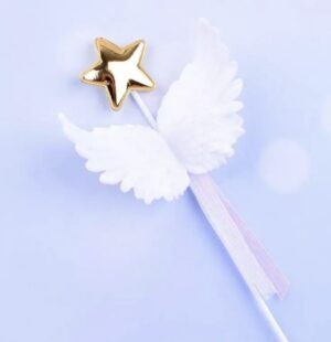 White Angel Wing Cake Topper