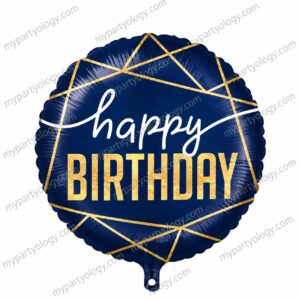 Happy Birthday Navy Blue 18" Foil Balloon (Betallic Italy)