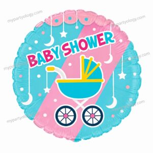 Baby Shower Cradle Round Shaped 18'' Foil Balloon
