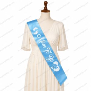 Mom To Be Blue Satin Sash
