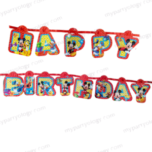 Micky Mouse Block Happy Birthday Banner
