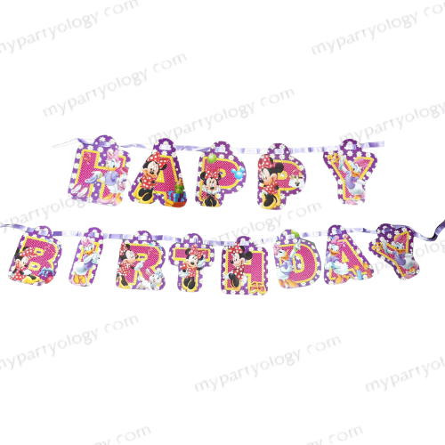 Minnie Mouse Happy Birthday Block Banner