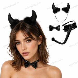 Black Devil Headband Set (Pack of 3)