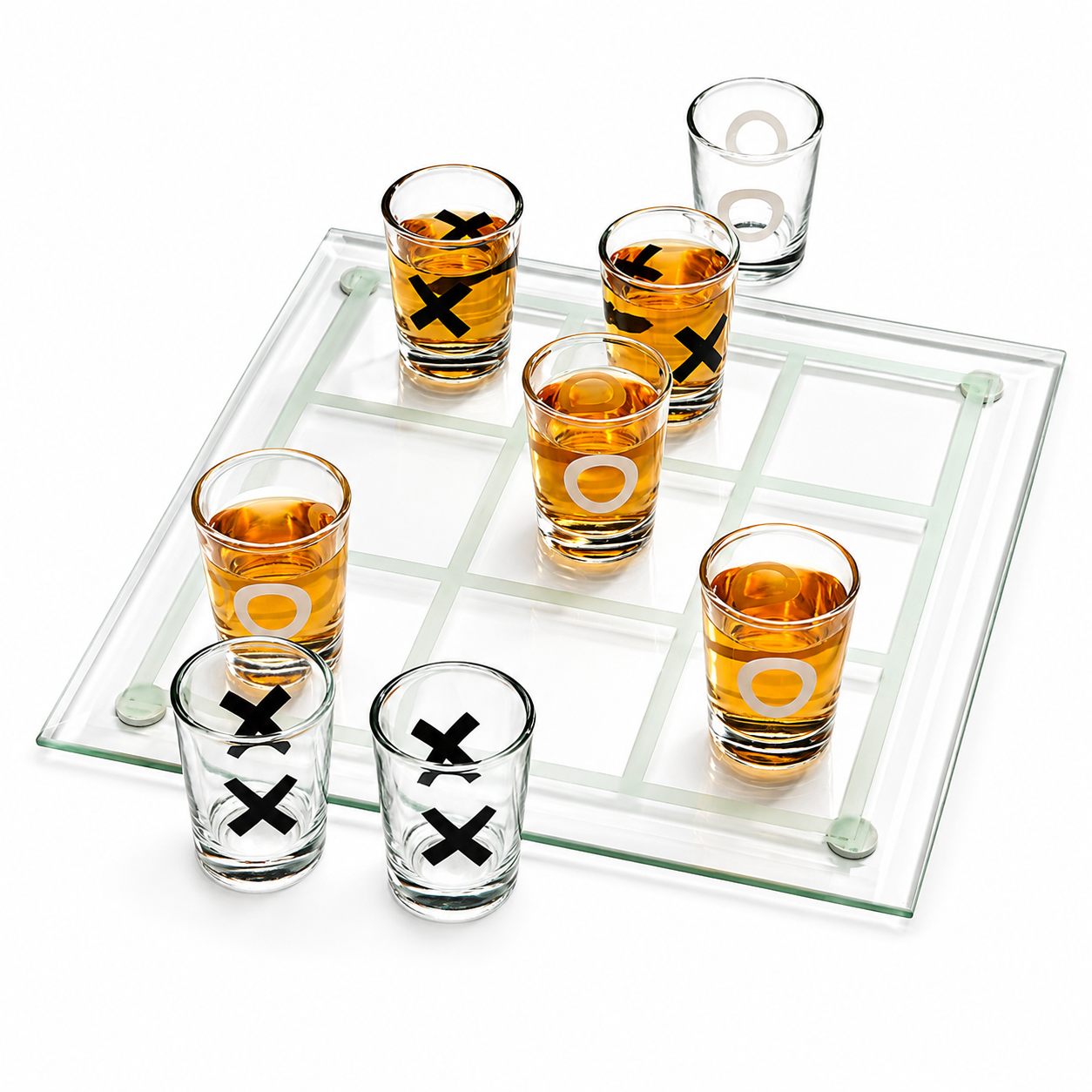 Tic Tac Toe  Shot Glass Crystal Drinking Game