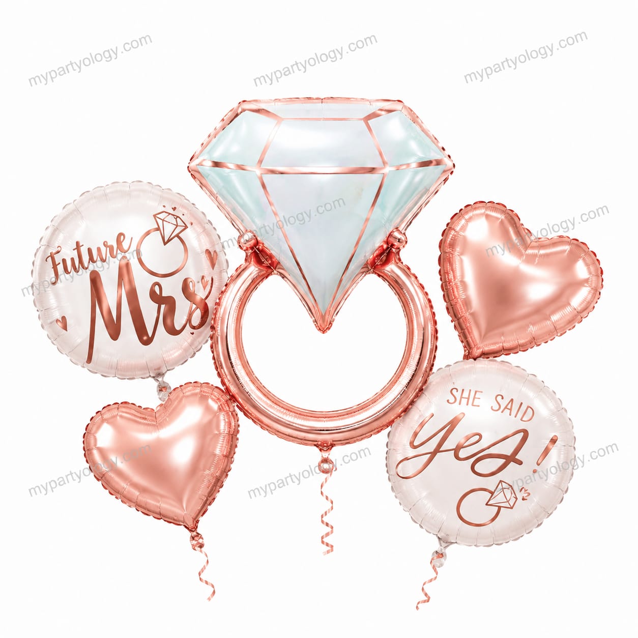 Future Mrs/She Said Yes Ring Foil Balloons (Pack of 5)