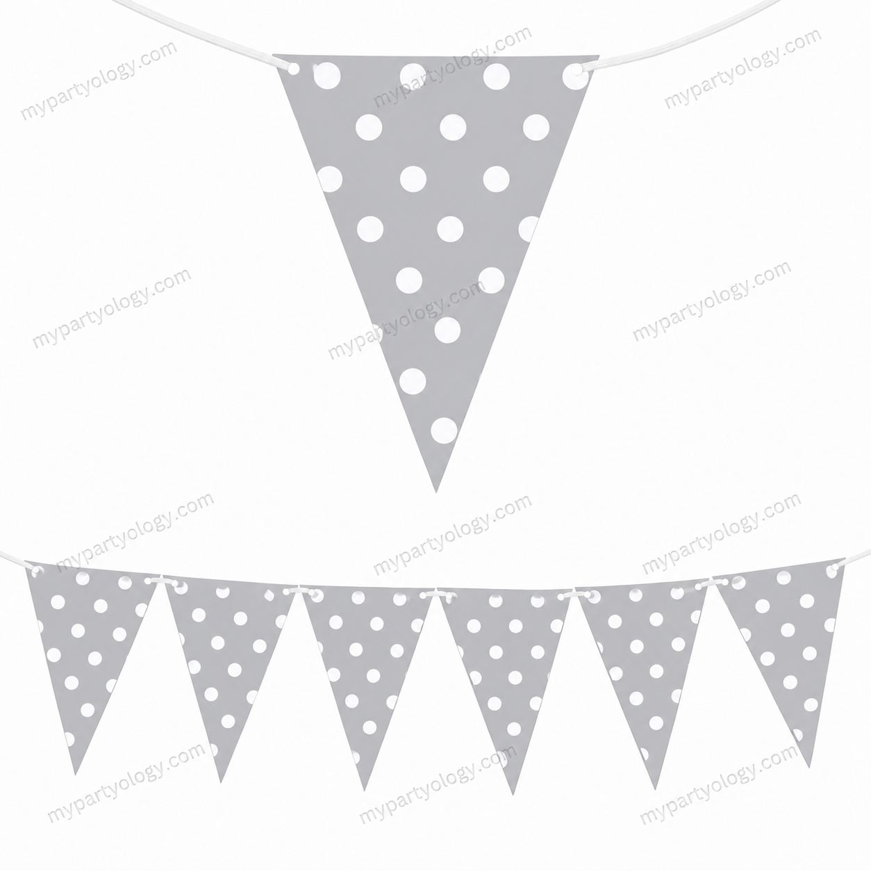 Silver with White Dots Flag Banner