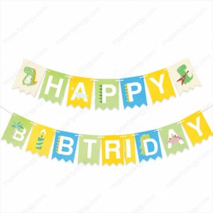 Happy Birthday Dinosaur Cute Cartoon Banner