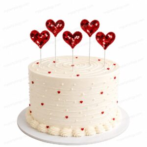 Sequenced Red Heart Cake Topper (Pack of 6)