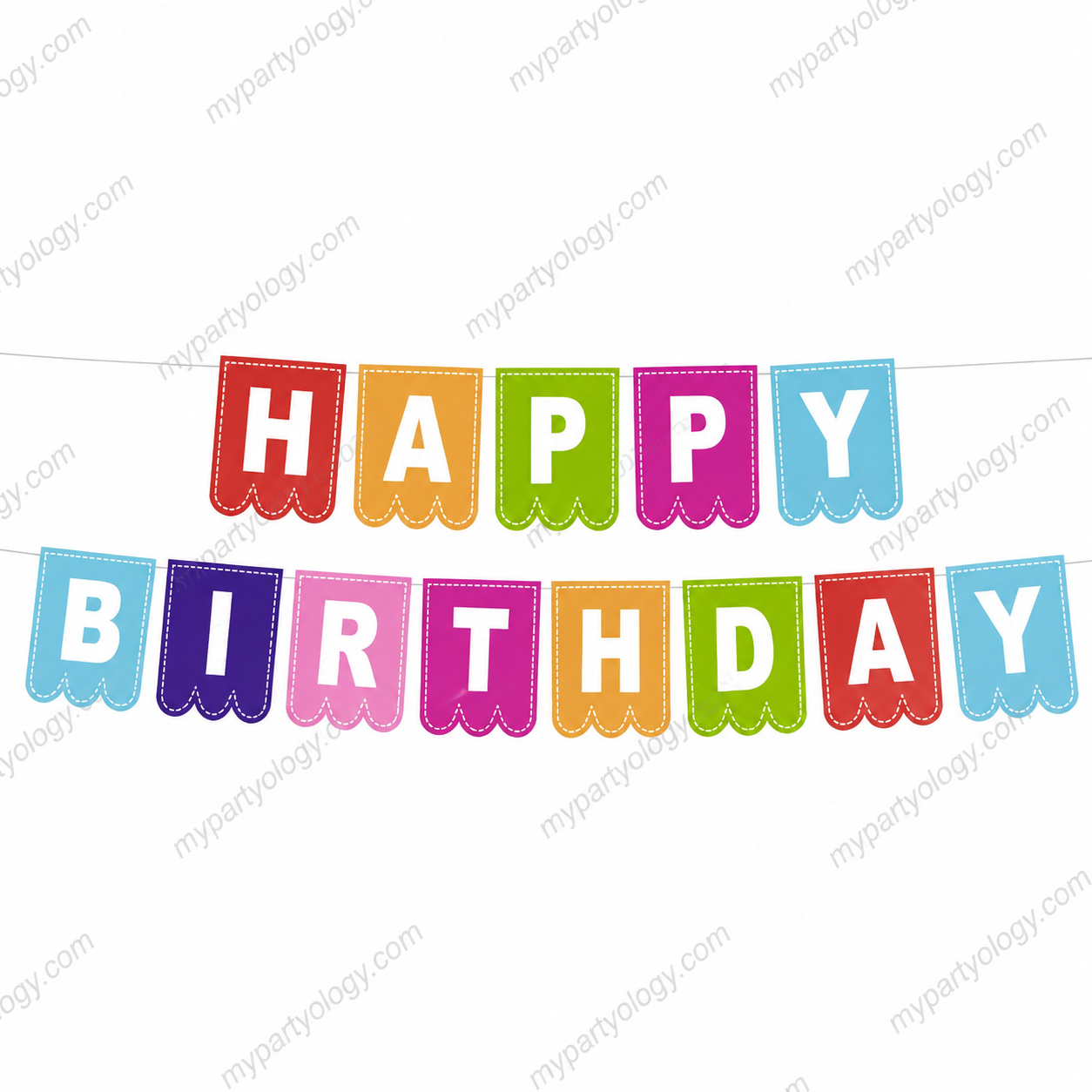 Happy Birthday Colourful Pennant Paper Banner
