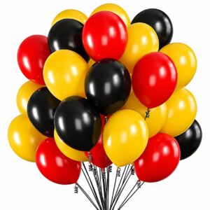 Red, Yellow & Black 12" Latex Balloons (Pack of 12)