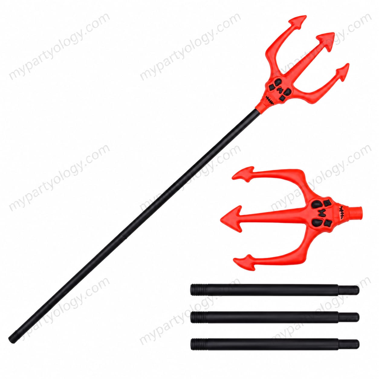 Detachable Red Plastic Devil Pitchfork/Trident