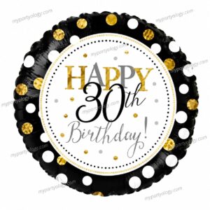 Happy 30th Birthday Polka Dots 18'' Foil Balloon (Creative)