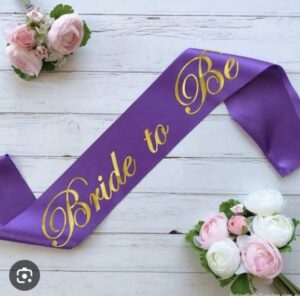 Bride to Be Purple Satin Sash
