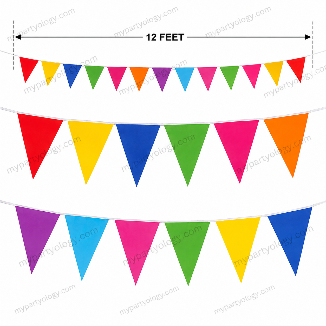Multi Colour Large 12ft Flag/Pennant Banner