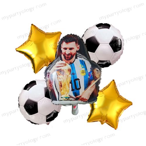 Messi Football/Soccer Foil Balloon Set (Pack of 5)