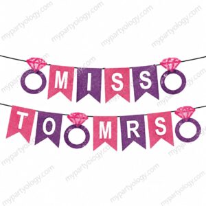 Miss To Mrs Paper Flag/Pennant Banner
