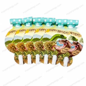 Dinosaur Noisemakers/Party Blow Outs (Pack of 6)