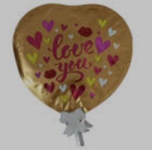 Love You Gold Heart 5" Foil Balloon Cake Topper