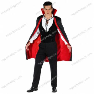 Vampire Black & Red High Collar Adult Cape