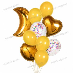 Gold Combi Jinni Foil & Latex Balloon Set (Pack of 10)