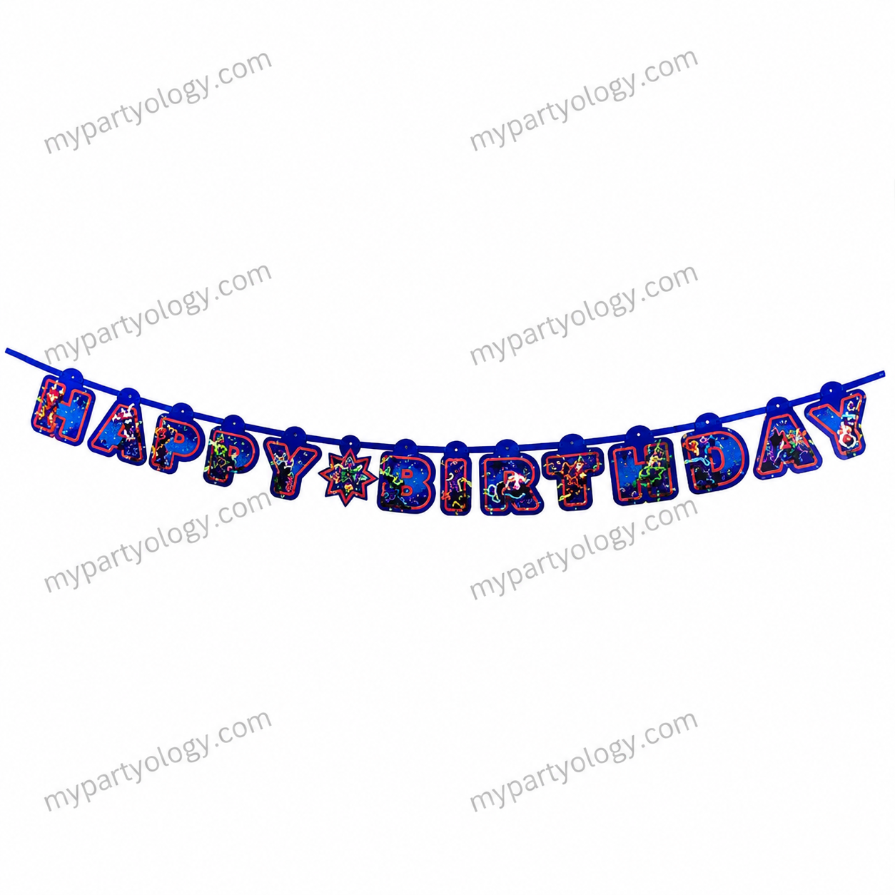 Avengers Happy Birthday Blue Block Banner