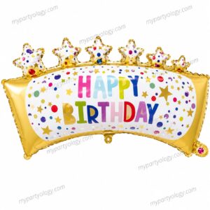 Happy Birthday Rectangular Gold Trim 26'' Foil Balloon