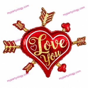 LOVE YOU Heart With Arrows 34'' Foil Balloon (Anagram)