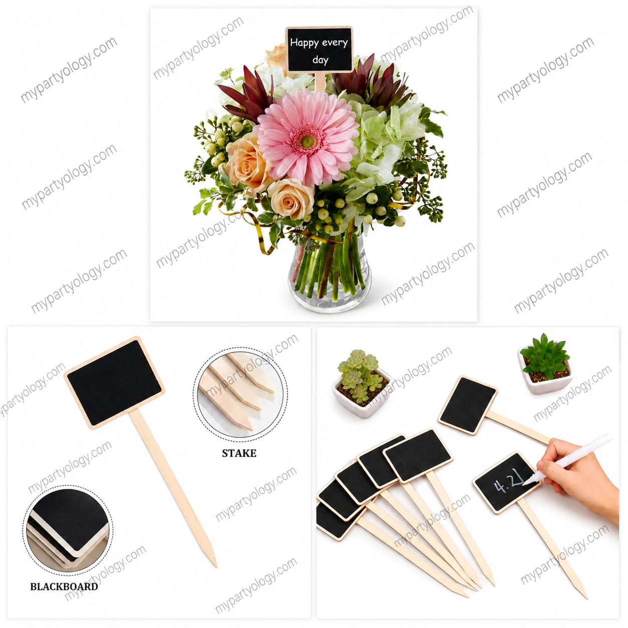 Mini Chalkboards With Chalk (Pack of 4) - Image 2