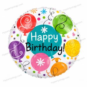 Happy Breezy Birthday Round 18" Foil Balloon (Unique)