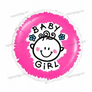 Baby Girl Smiley 18'' Foil Balloon