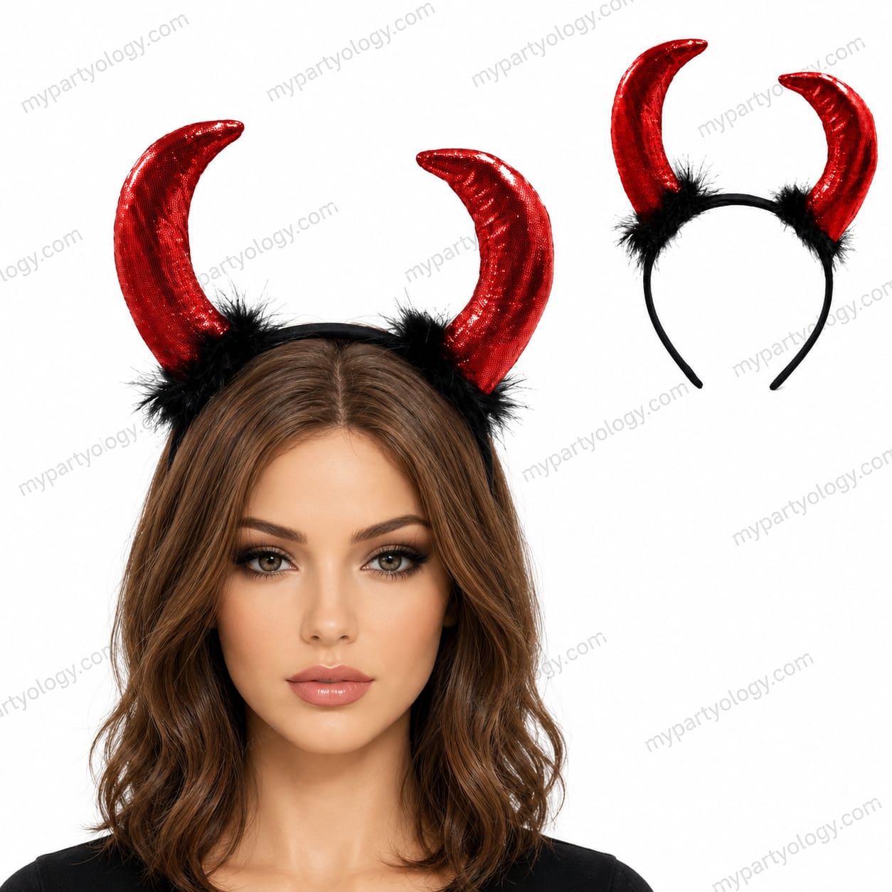 Devil Horns Shimmer Large Headband (Pack of 1)