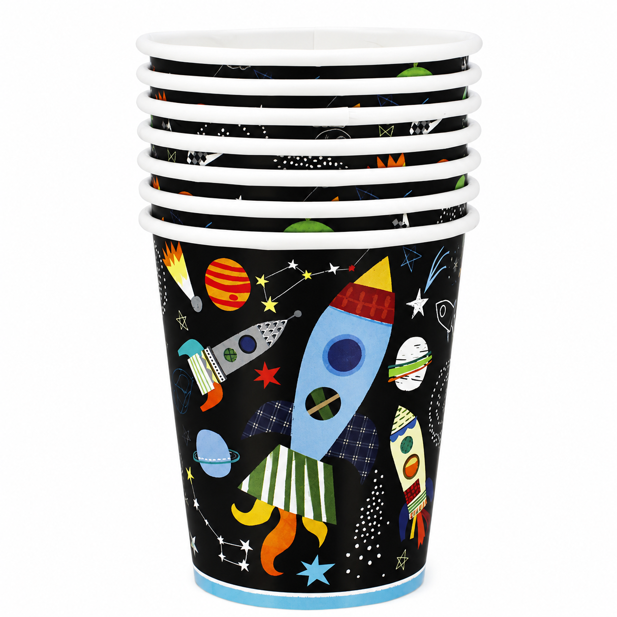Outer Space 9oz Paper Cups (Pack of 8)