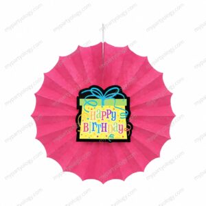 Birthday Gift Paper Fan Decoration (Pack of 1)