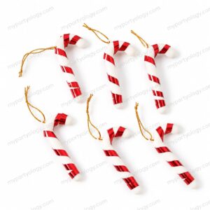 Candy Cane Red & White 3'' Hanging Decor (Pack of 6)