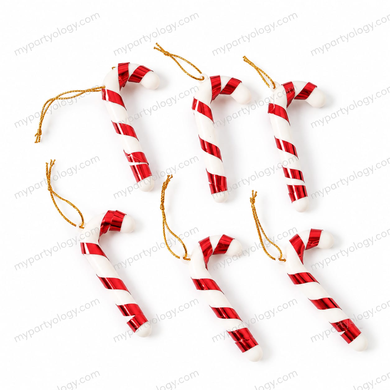 Candy Cane Red & White 3'' Hanging Decor (Pack of 6)