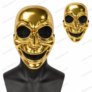 Gold Metallic Smiling Face Mask