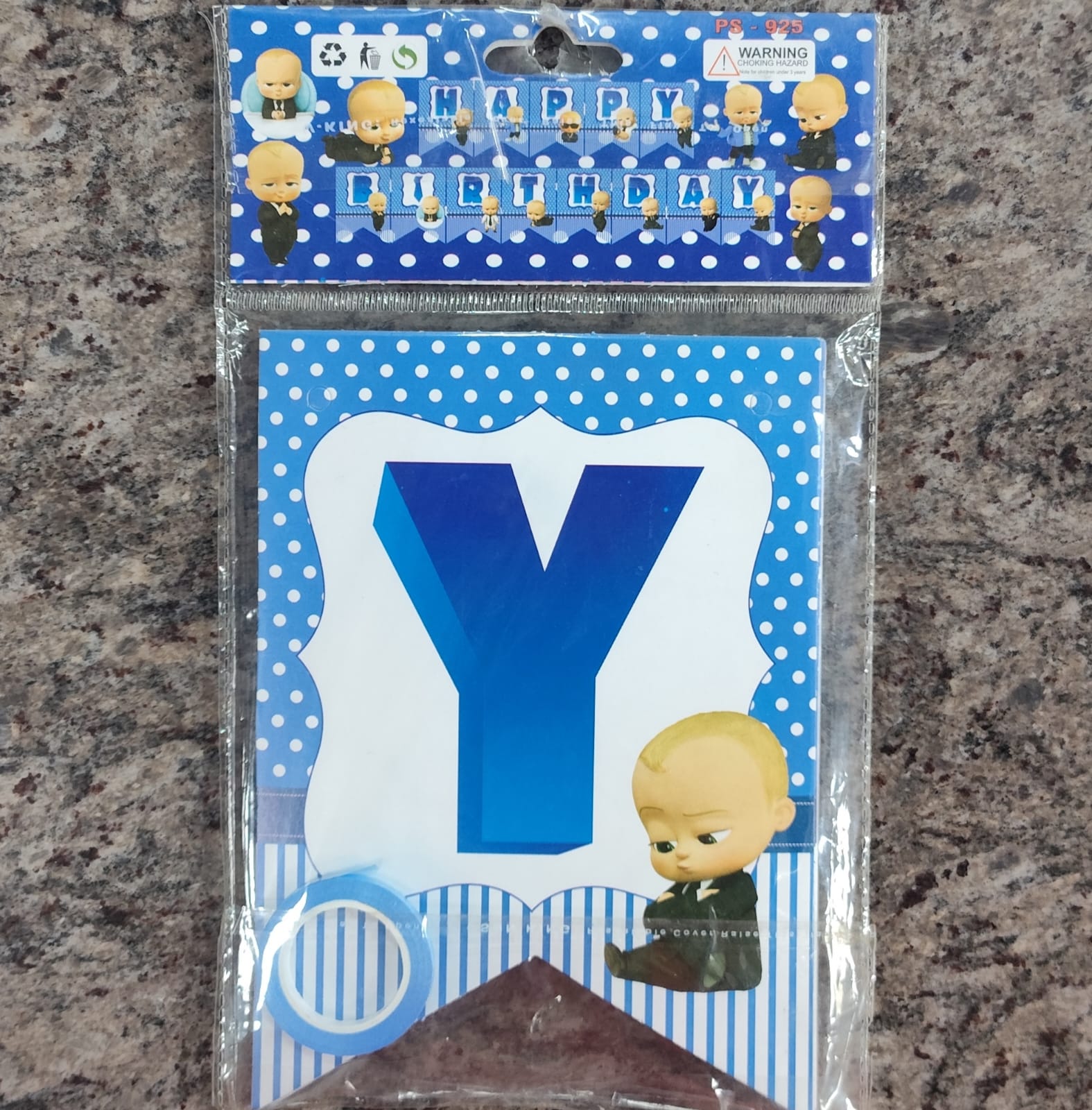 Boss Baby Happy Birthday Paper Banner