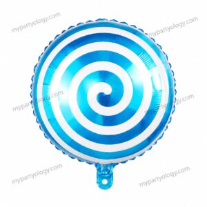 Candy Lollipop Blue & White 18'' Foil Balloon