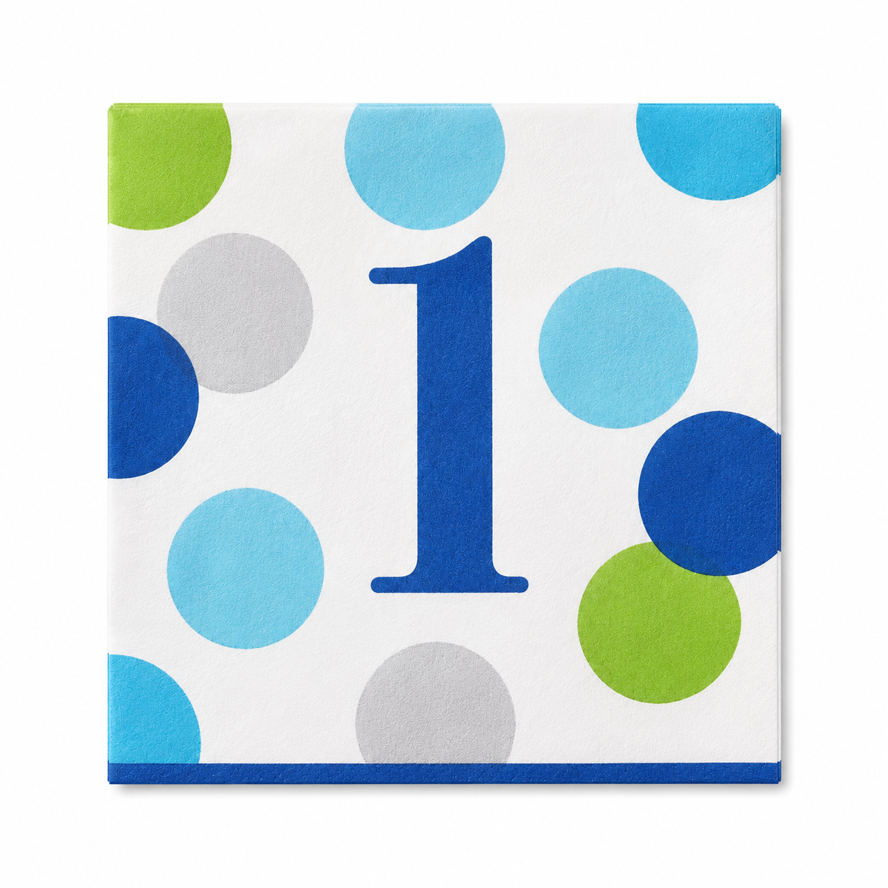 Blue Dots First Birthday Lunch Napkin (Pack of 16)