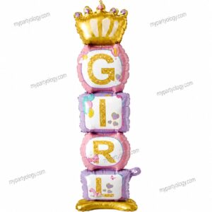 Girl Crown Standee 43" Foil Balloon