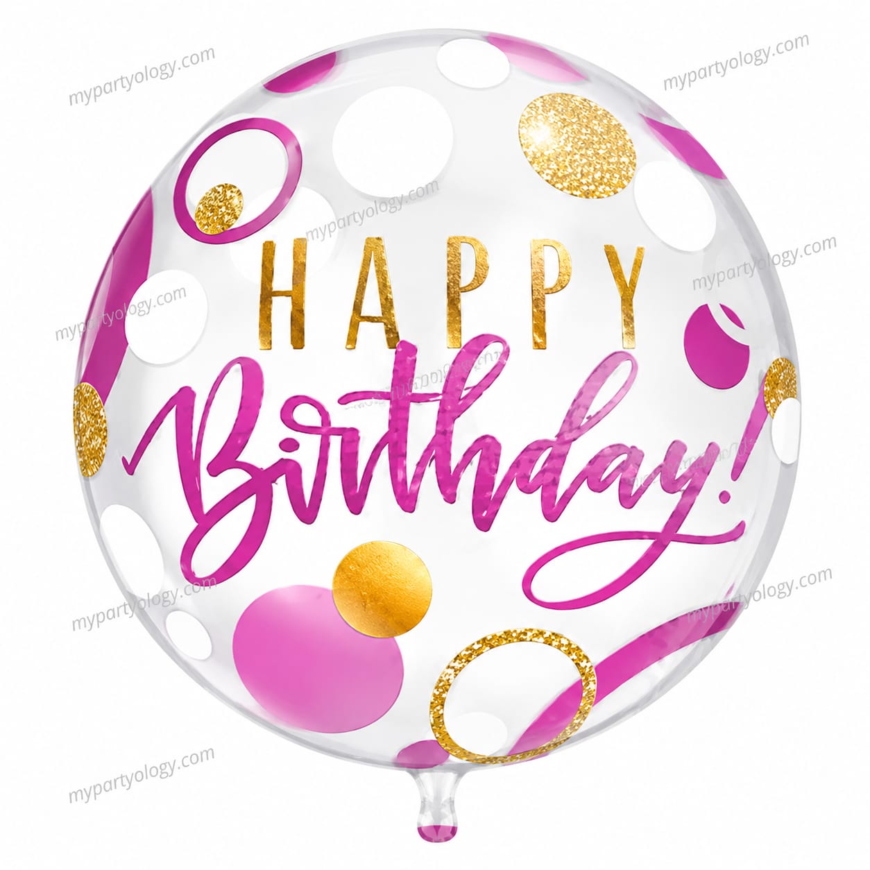 Happy Birthday Pink & Gold 20" Balloon