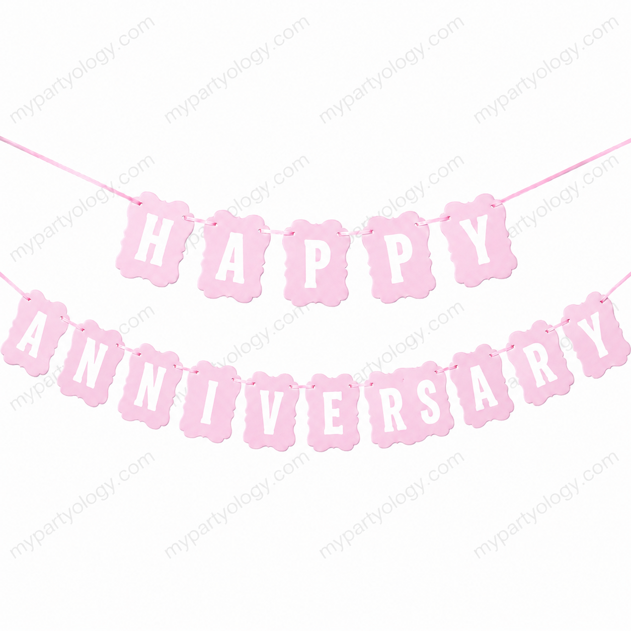 Happy Anniversary Pink Paper Banner