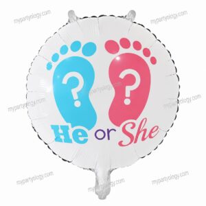 He Or She Round Shaped 18'' Foil Balloon