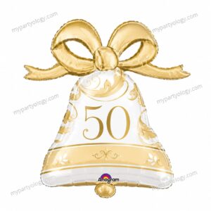 50th Anniversary Gold Bell 27" Foil Balloon (Anagram)