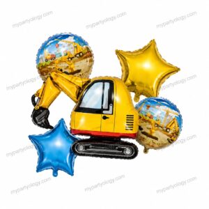 Construction Foil Balloon Set (Pack of 5)
