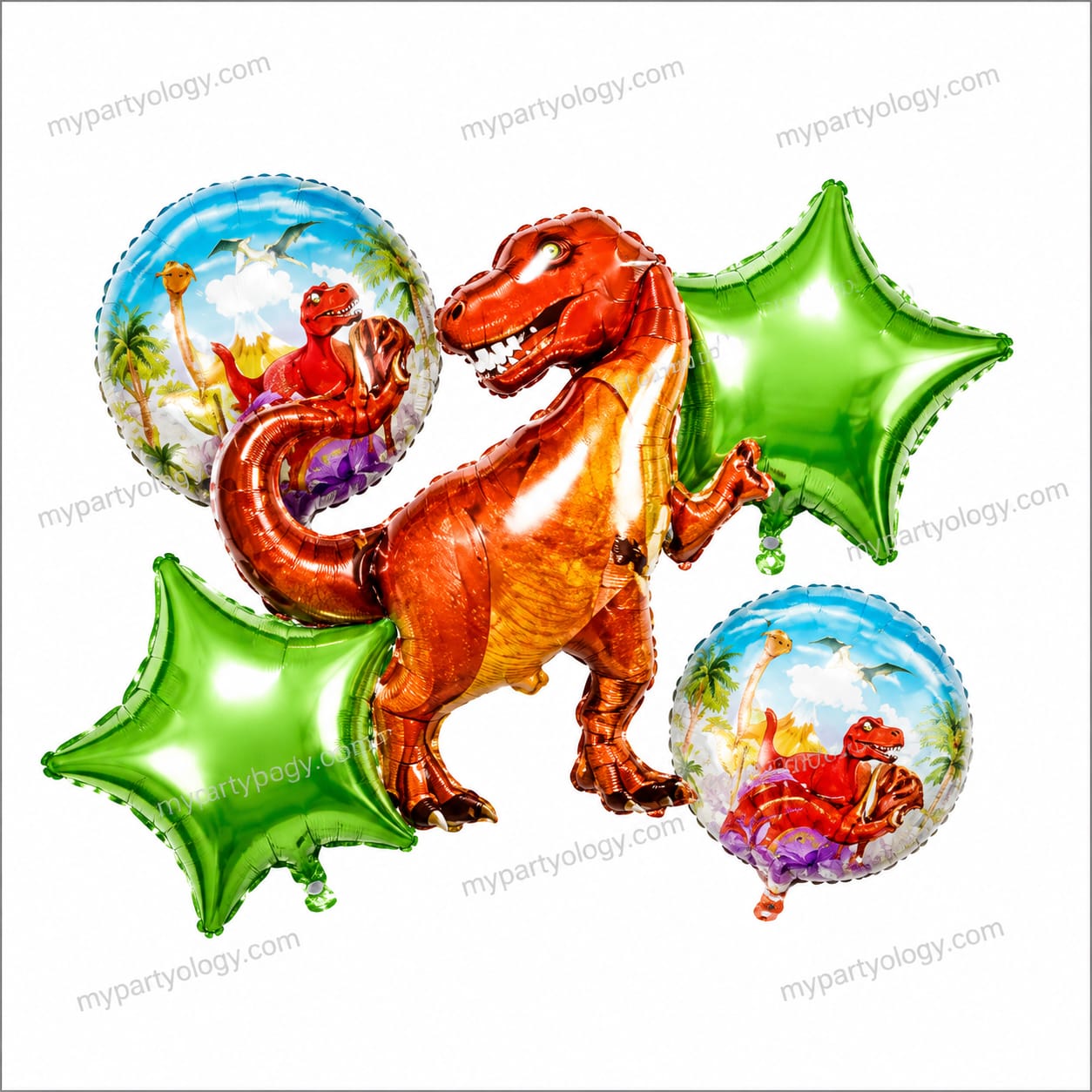 Dinosaur T-Rex Foil Balloon Set (Pack of 5)