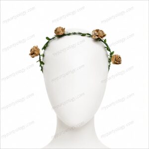 Gold Glitter Rose Tiara/Headband