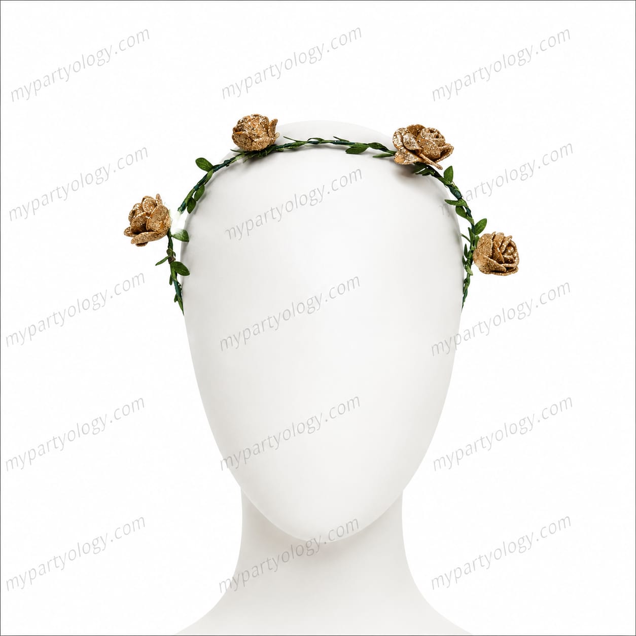 Gold Glitter Rose Tiara/Headband